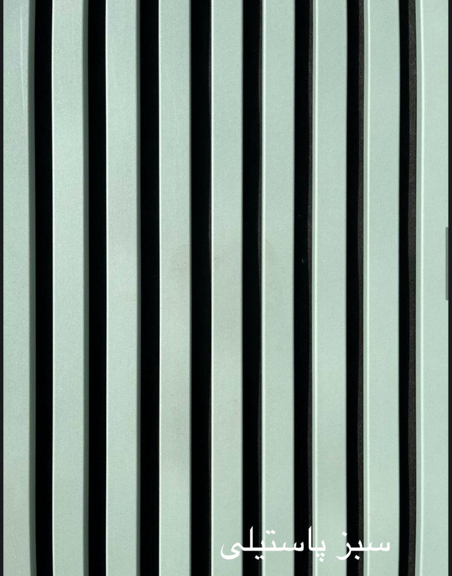 ترمووال چوبی رنگ سبز پاستیلی با مغز MDF، ضد آب و ضد قارچ، عایق صدا و حرارت، مقاوم در برابر رطوبت، طراحی لوکس و مدرن برای دکوراسیون داخلی