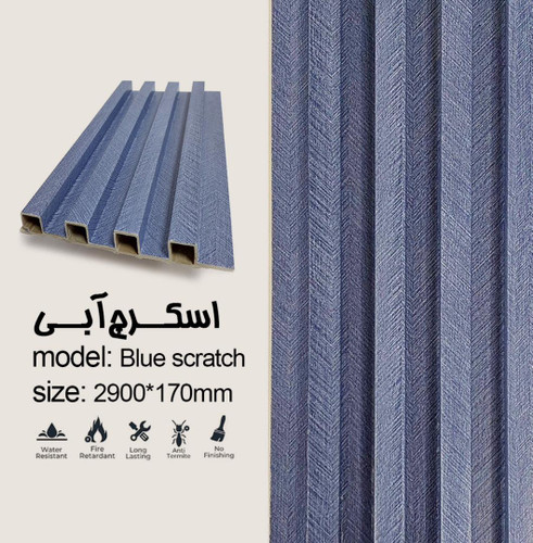 ترمووال اسکرچ آبی با ابعاد ۲۹۰×۱۷ سانتیمتر، ضد آب و عایق صدا، مناسب دکوراسیون داخلی با نصب آسان