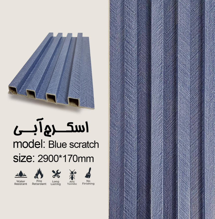 ترمووال اسکرچ آبی با ابعاد ۲۹۰×۱۷ سانتیمتر، ضد آب و عایق صدا، مناسب دکوراسیون داخلی با نصب آسان