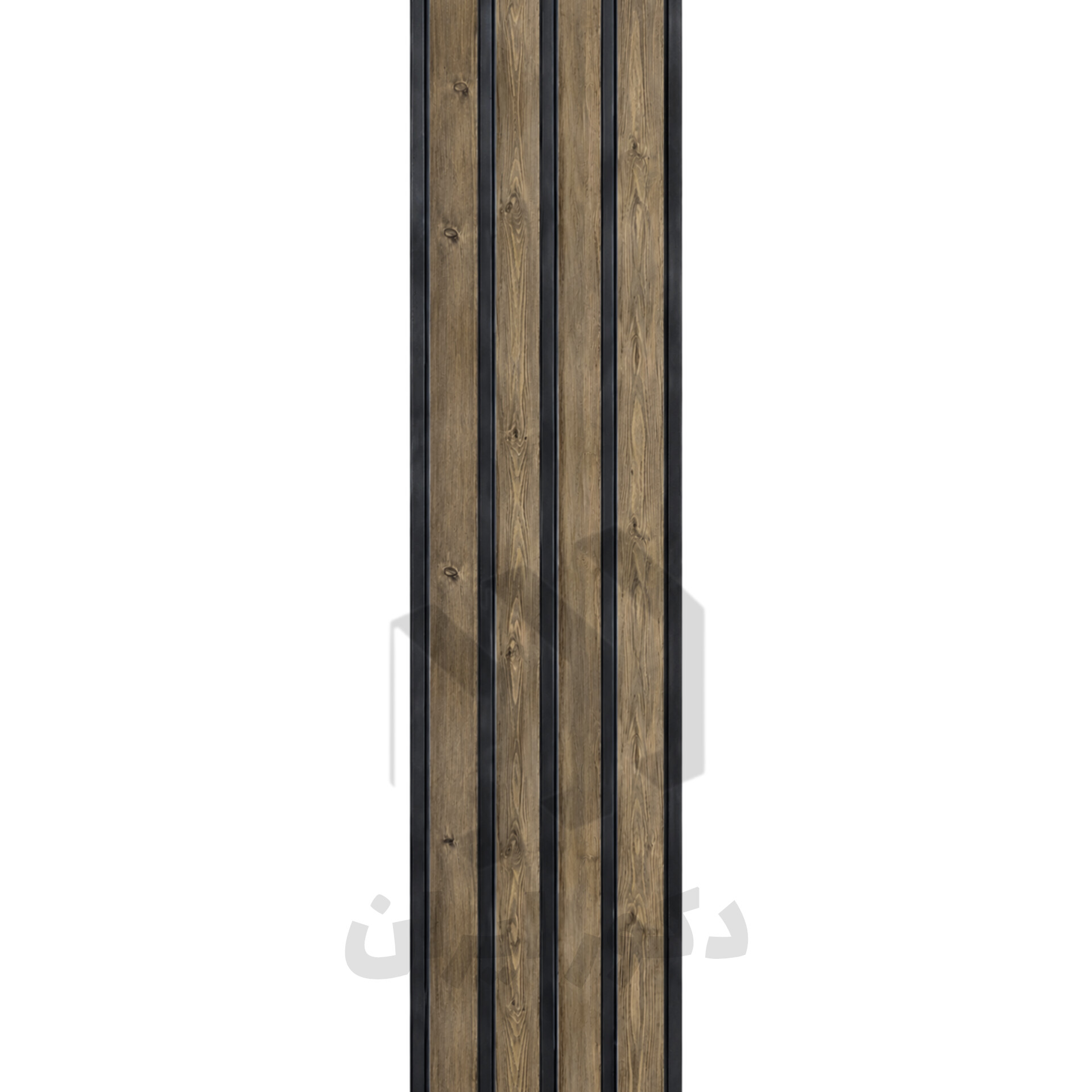 ترمووال pvc طرح چوب گردویی بلوطی شیار مشکی - ابعاد 280*20