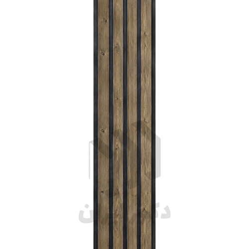 ترمووال pvc طرح چوب گردویی بلوطی شیار مشکی - ابعاد 280*20