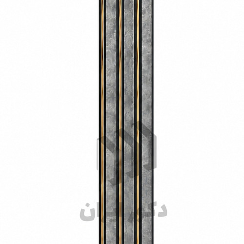 ترمووال pvc طرح بتن طوسی شیار مشکی طلایی - ابعاد 17.5*280